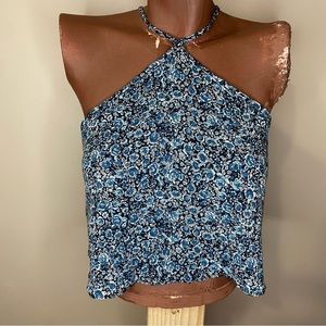 American Eagle floral halter crop top in medium